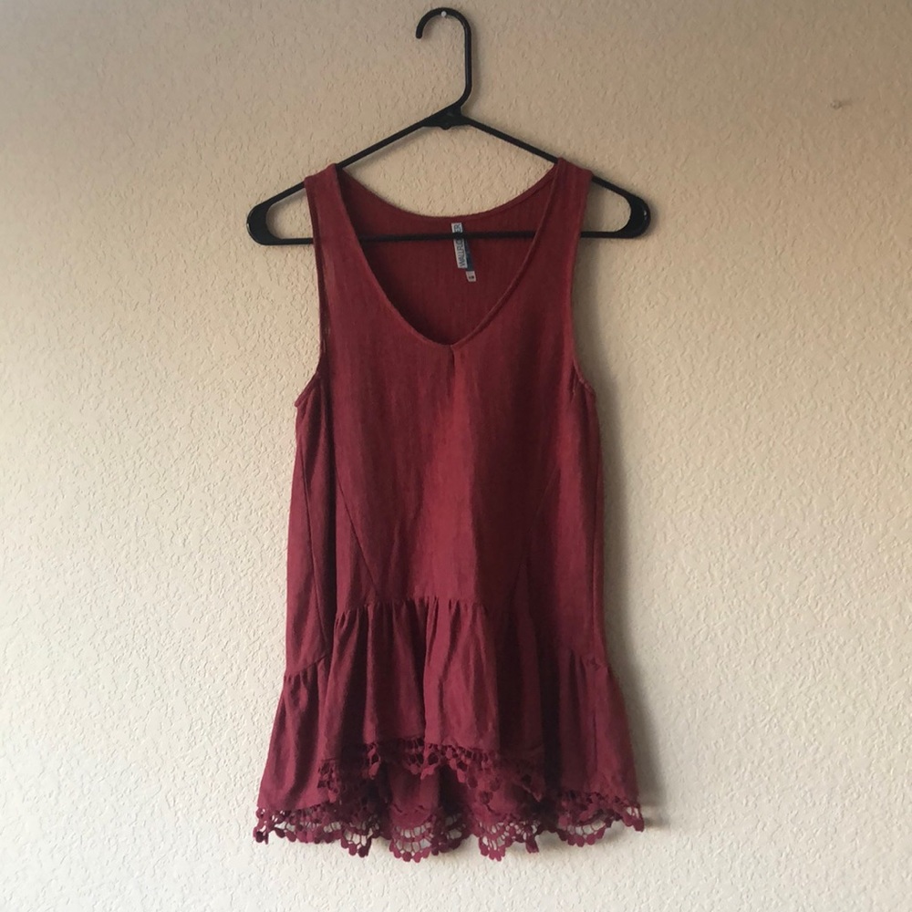 Crochet lace trim top